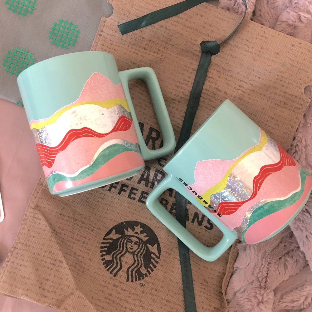 Pair of Starbucks mugs